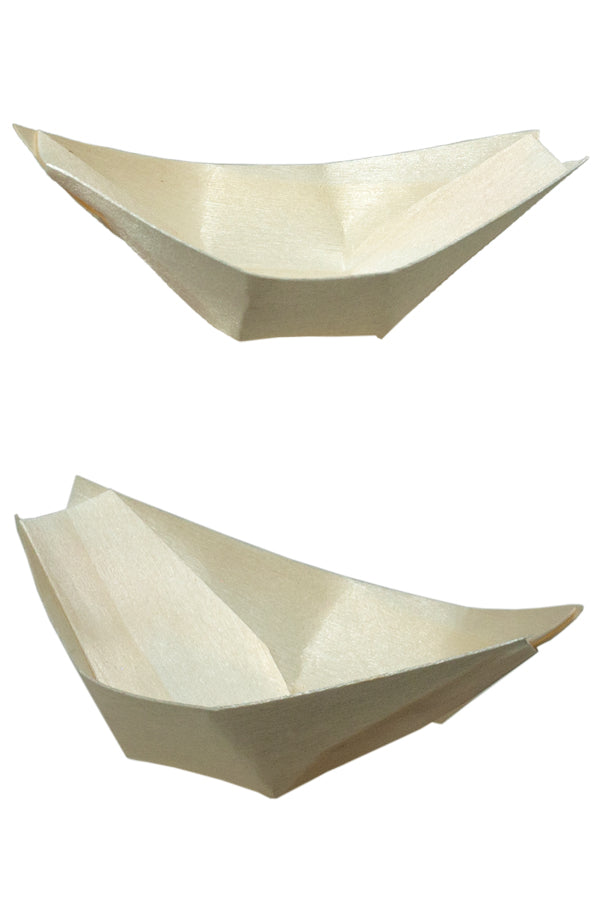 Produktbild von 500 Holz Fingerfood-Schalen Von Papstar – Schiffchenform 14 X 8,2 Cm – Einwegschalen Für Partys & Catering