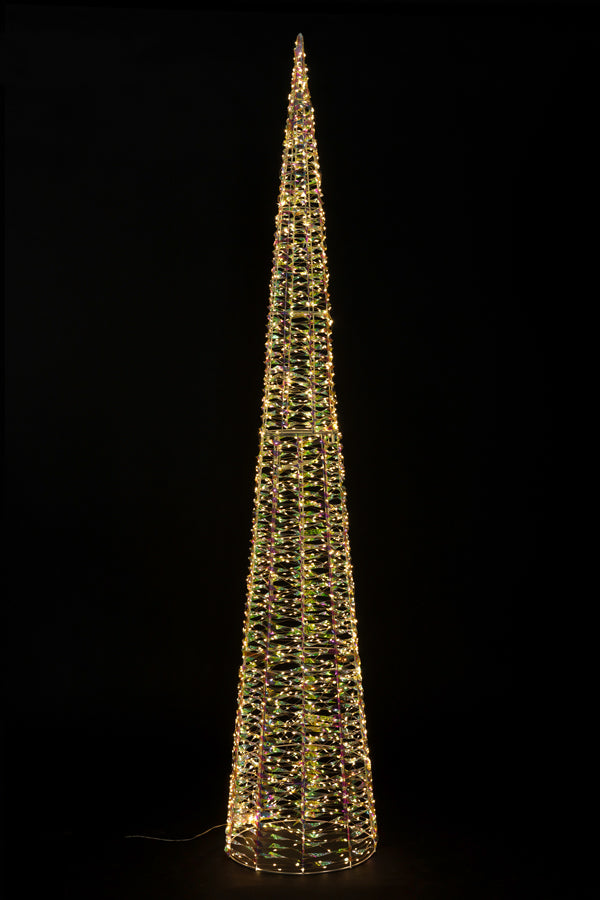 Weihnachtsbaum „Pyramide“, aus Metall/PET, mit LED, warmweiß, 210cm, 1 Stk. – Decor Service GmbH