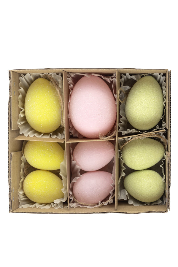 Ostereier, Kunststoff, "Pastellfarben", 6/5/4 cm, 9 Stk 