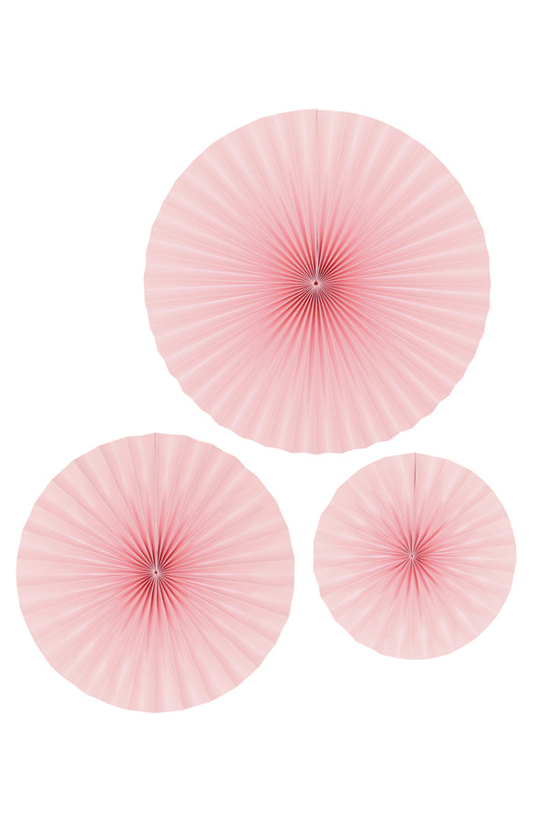 Rosetten Set, aus Papier, rosa, Ø30/40/50cm, 3 Stk.