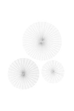 Rosetten Set, aus Papier, weiß, Ø30/40/50cm, 3 Stk.