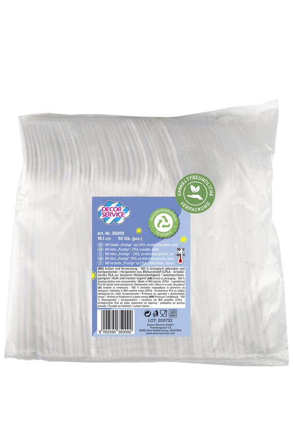 BIO Gabeln "Prestige" aus CPLA, wiederverwendbar, weiß, 181cm, 50 Stk_1