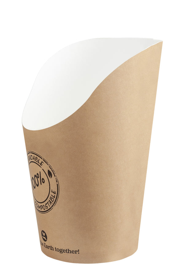 BIO Pommes Boxen aus Karton, 11cm, 50 Stk.