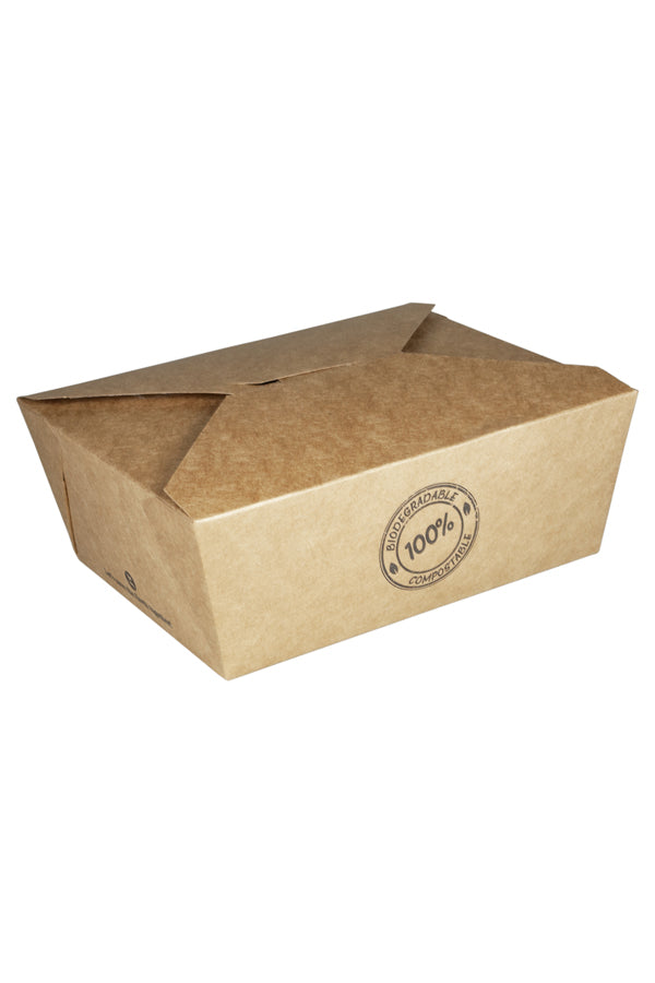 BIO Take-Away Boxen aus Karton, 21.5x15.9x4.8cm, 25 Stk.