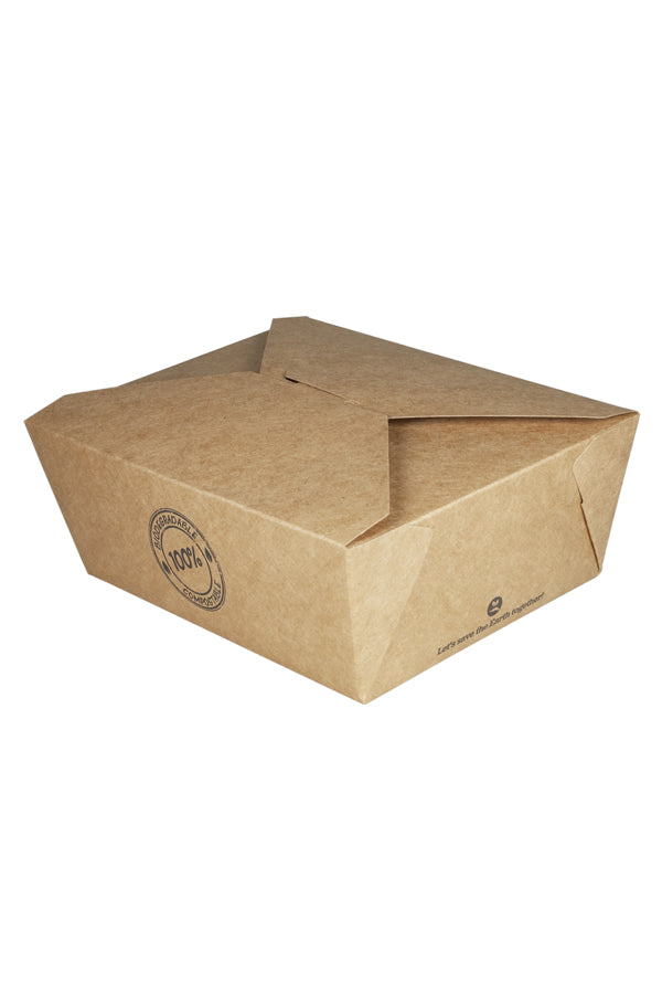 BIO Take-Away Boxen aus Karton, 21.5x15.9x4.8cm, 25 Stk.