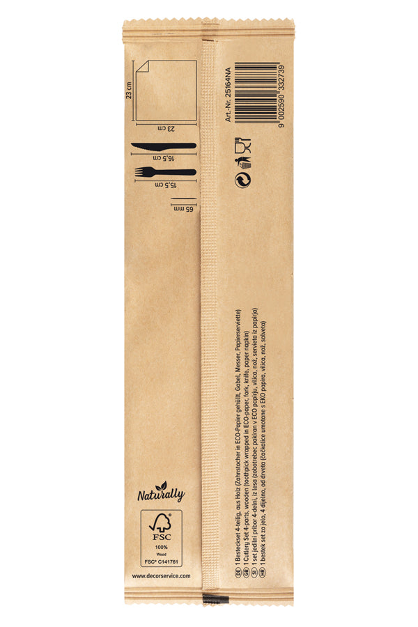 Bestecksets 4-teilig, aus Holz, 21cm, 10 Sets_2