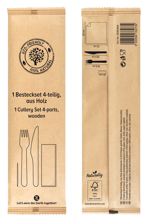 Bestecksets 4-teilig, aus Holz, 21cm, 10 Sets_3