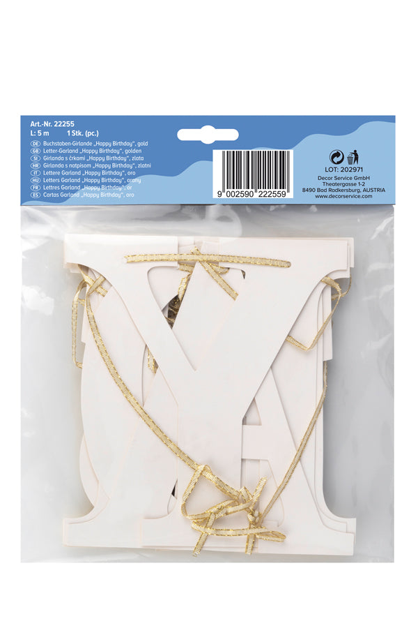 Buchstaben-Girlande "Happy Birthday", gold, 5m, 1 Stk_2