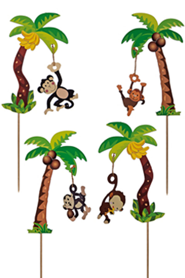 Deko-Picker "Affe auf Palme", 22cm, 100 Stk