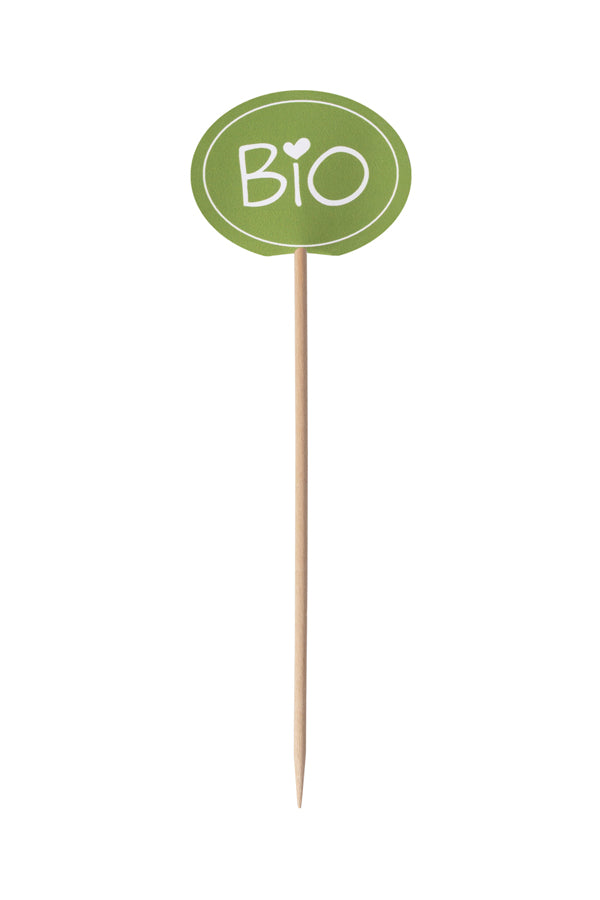 Deko-Picker "Bio", 12cm, 100 Stk