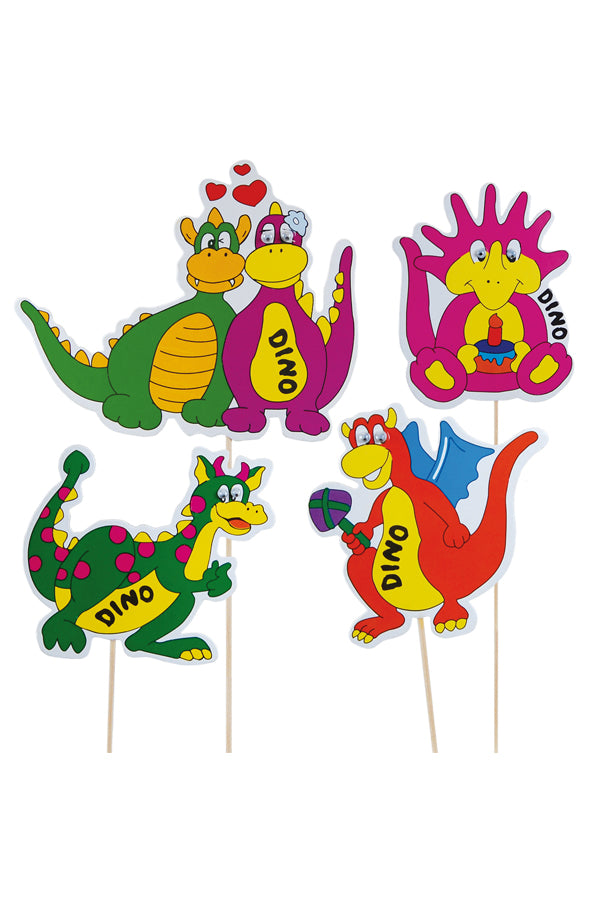 Deko-Picker "Dino Familie", 21cm, 100 Stk