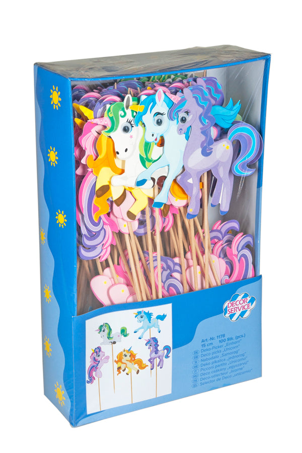 Deko-Picker "Einhorn", 15cm, 100 Stk_1