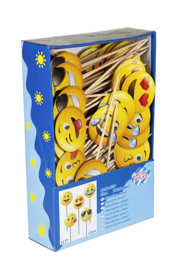 Deko-Picker "Emojis", 12cm, 100 Stk_1