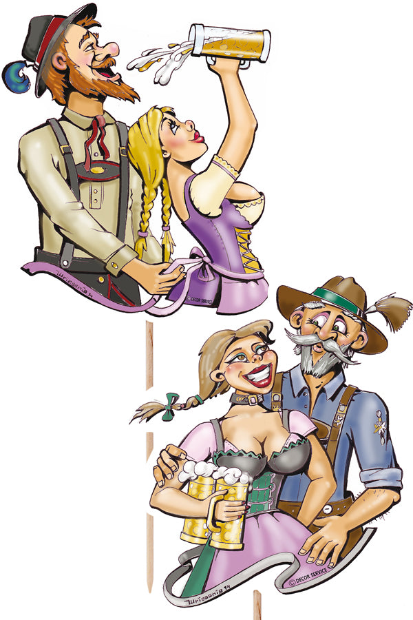 Deko-Picker "Trachtenpärchen Oktoberfest", 16cm, 100 Stk