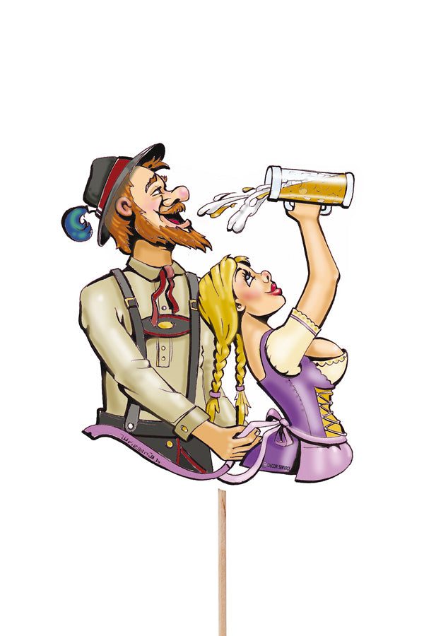 Deko-Picker "Trachtenpärchen Oktoberfest", 16cm, 100 Stk_1