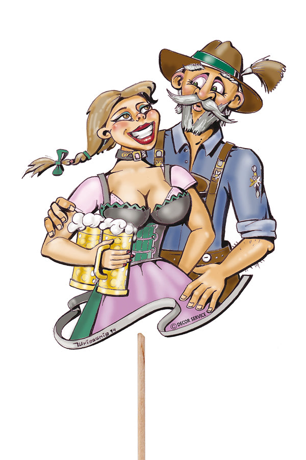 Deko-Picker "Trachtenpärchen Oktoberfest", 16cm, 100 Stk_2