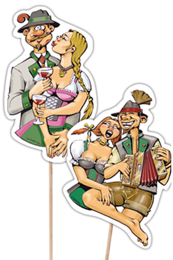 Deko-Picker "Trachtenpärchen Steirisch", 16cm, 100 Stk