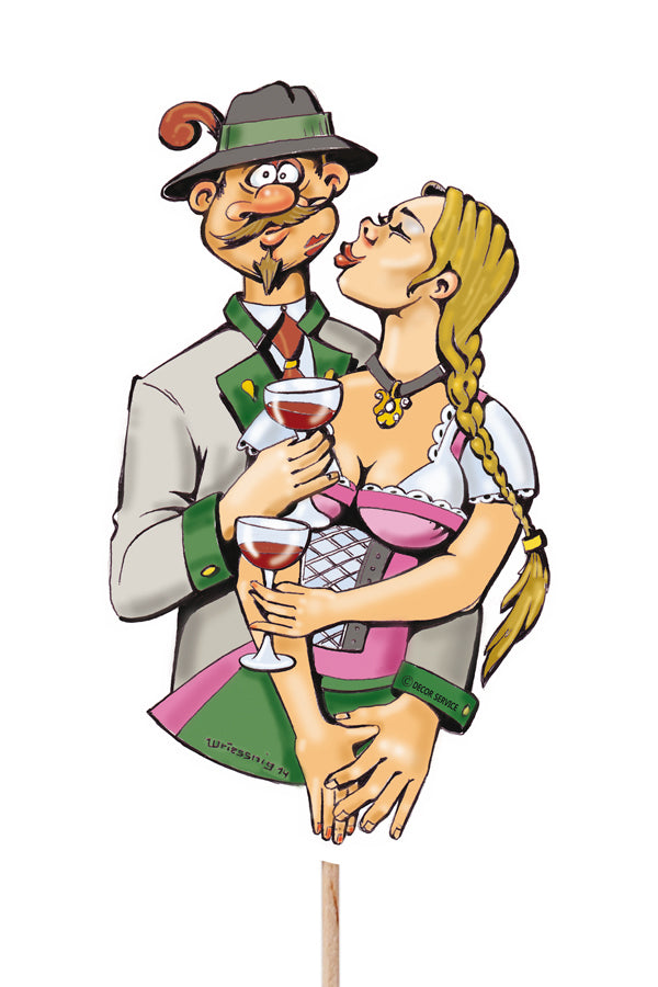 Deko-Picker "Trachtenpärchen Steirisch", 16cm, 100 Stk_1