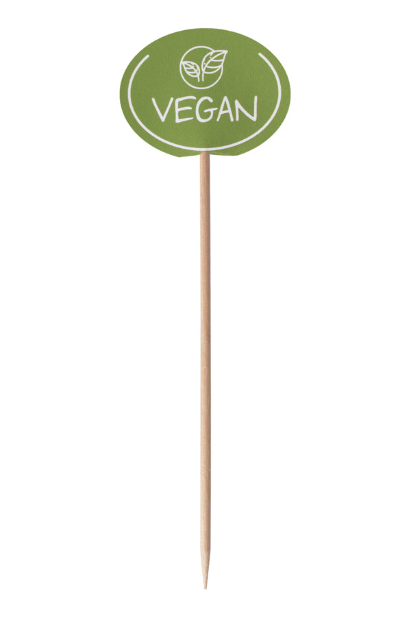Deko-Picker "Vegan", 12cm, 100 Stk