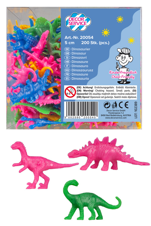 Dinosaurier, versch. Motive u. Farben, 5cm, 200 Stk.