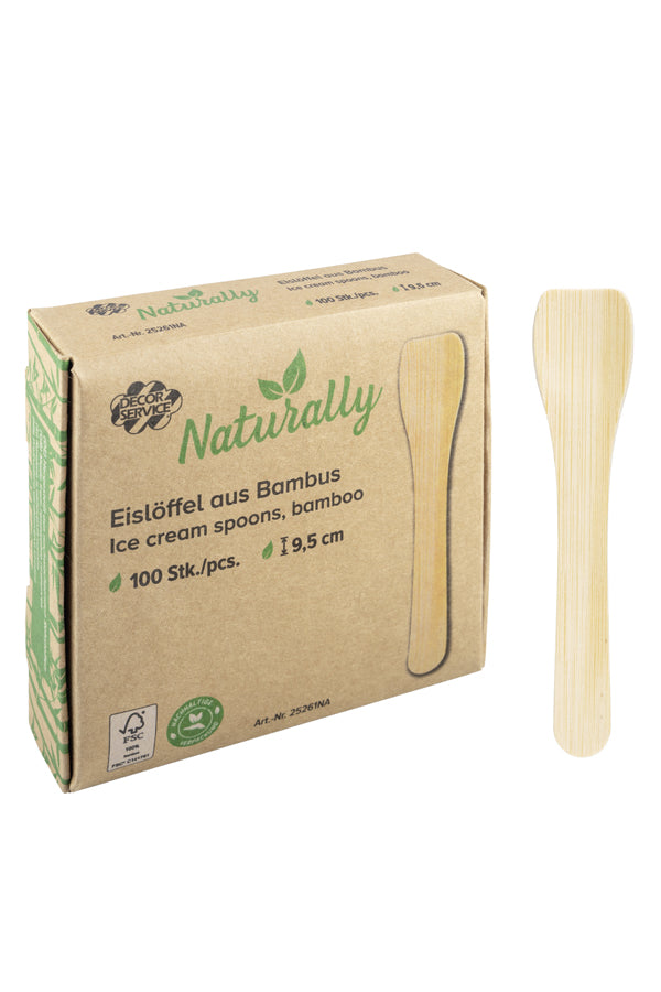 Eislöffel aus Bambus, 9.5cm, 100 Stk.