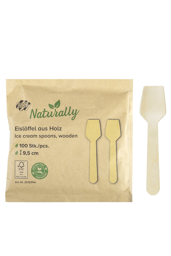 Eislöffel aus Holz, 9.5cm, 100 Stk.