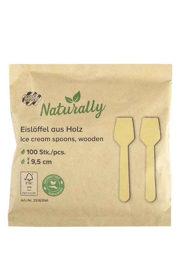 Eislöffel aus Holz, 9.5cm, 100 Stk.