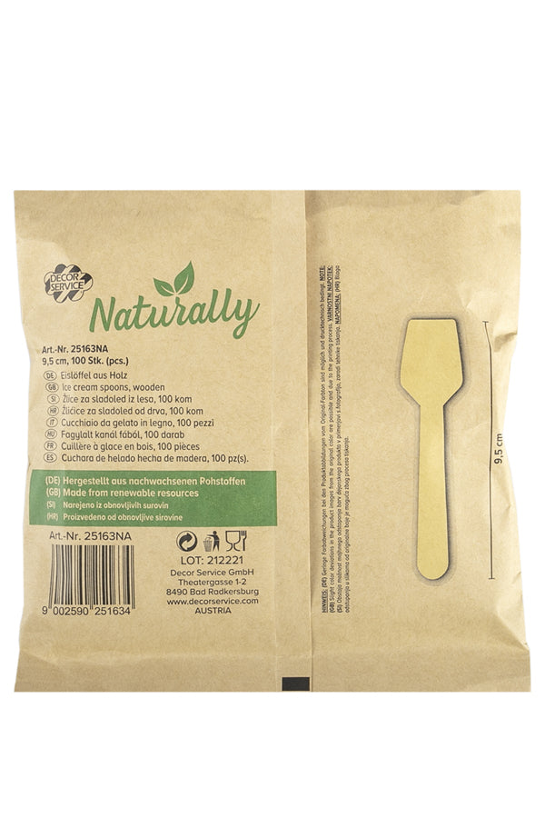 Eislöffel aus Holz, 9.5cm, 100 Stk.