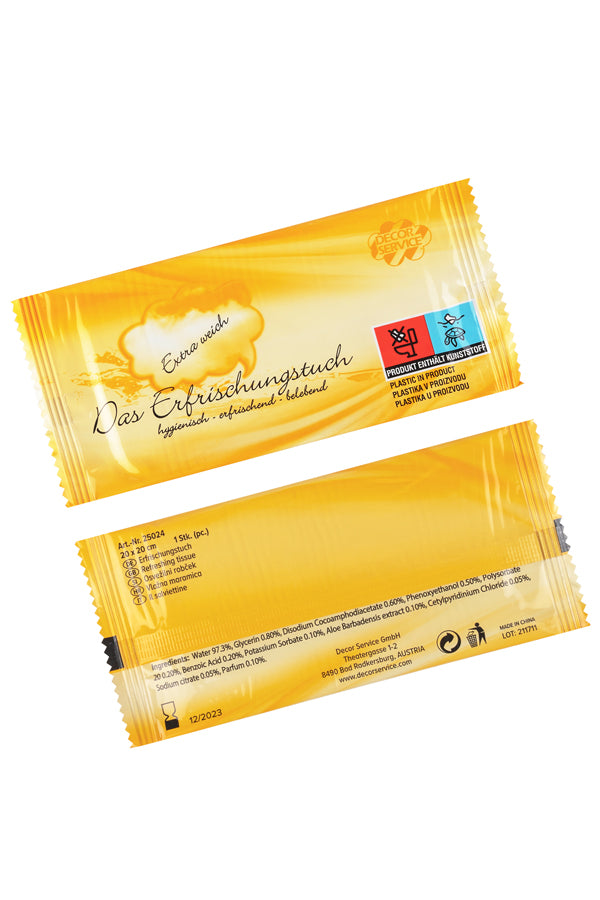 Erfrischungstücher, 20x20cm, 100 Stk.