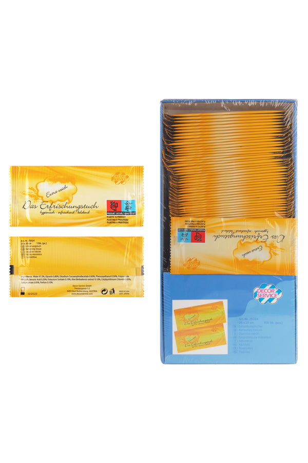 Erfrischungstücher, 20x20cm, 100 Stk.