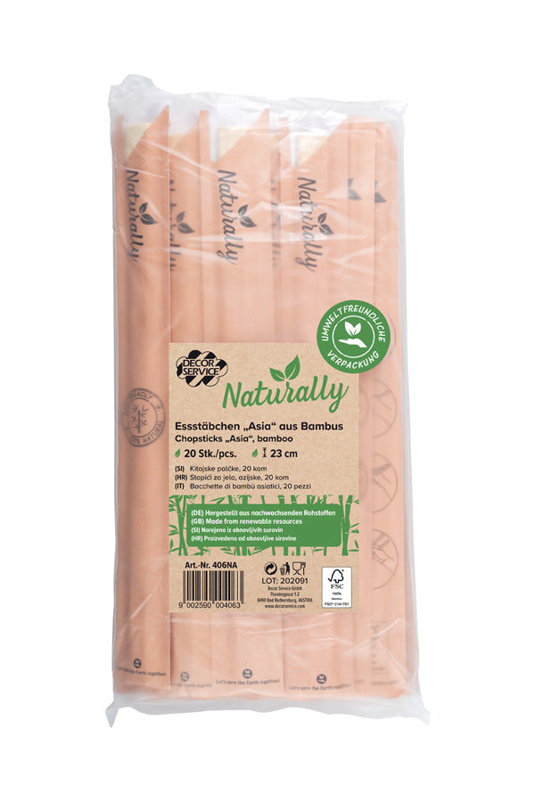 Essstäbchen "Asia" aus Bambus, 23cm, 20 Stk