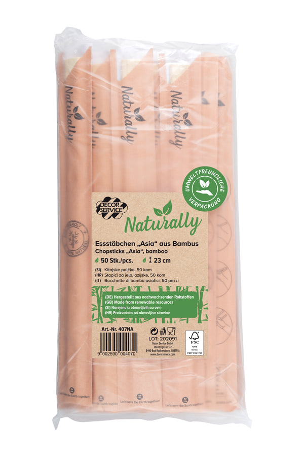 Essstäbchen "Asia" aus Bambus, 23cm, 50 Stk