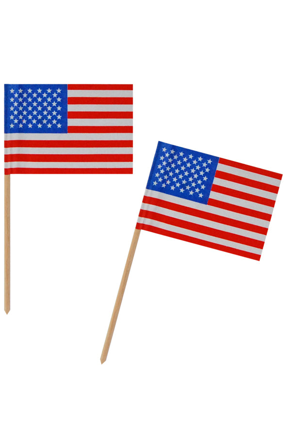 Fahnenpicker "Amerika", 10cm, 100 Stk