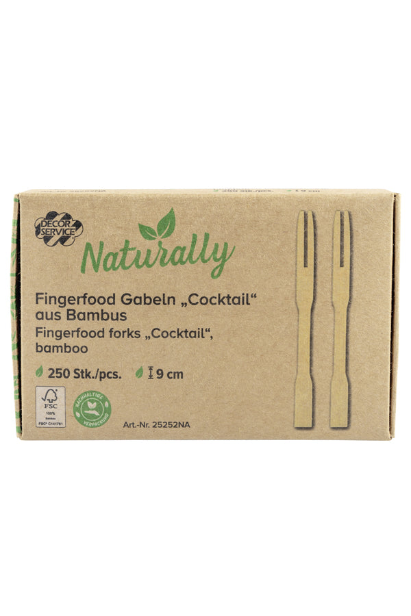 Fingerfood Gabeln "Cocktail" aus Bambus, 9cm, 250 Stk_1