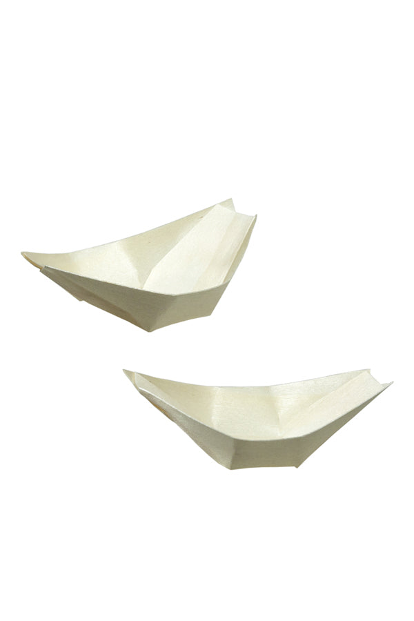 Fingerfood Schalen "Schiffchen" aus Holz, 8cm, 50 Stk_1