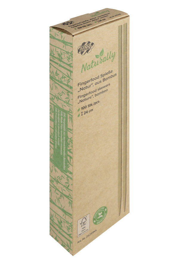 Fingerfood Spieße "Natur" aus Bambus, 24cm, 100 Stk_2