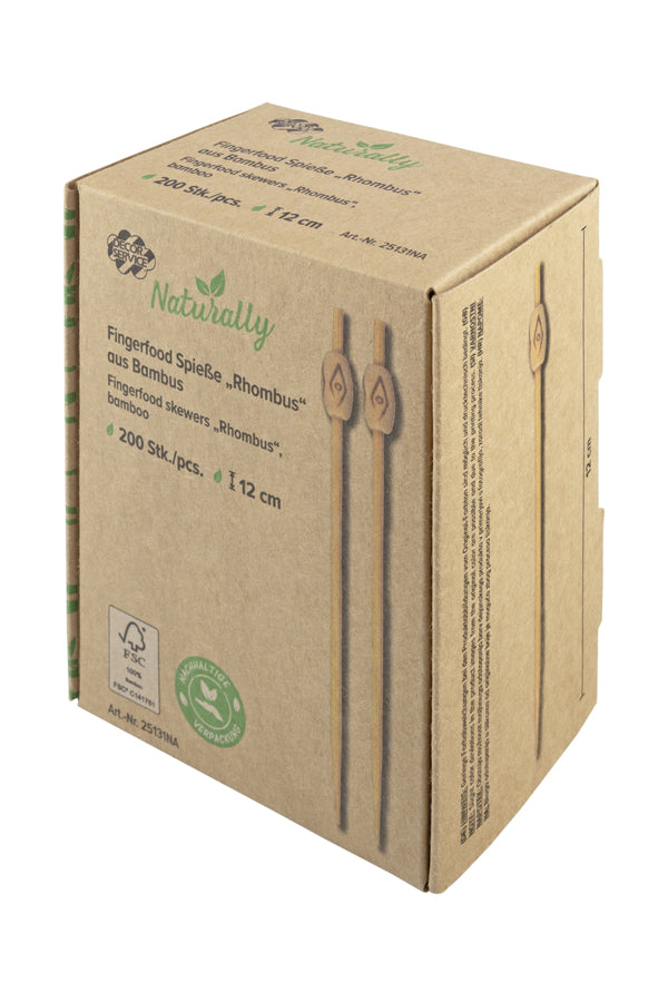 Fingerfood Spieße "Rhombus" aus Bambus, 12cm, 200 Stk_4