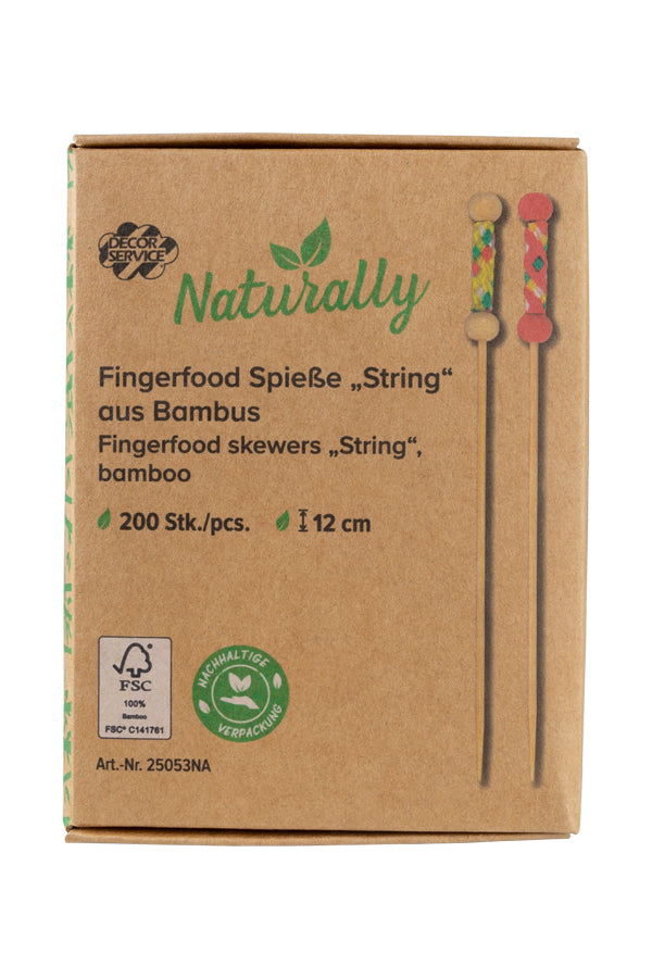 Fingerfood Spieße "String" aus Bambus, 12cm, 200 Stk_1