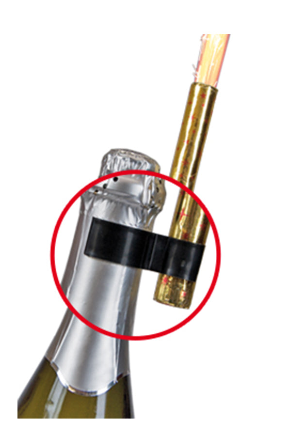 Flaschenclips für Torten- und Eisfeuerwerk, schwarz, 12 Stk.