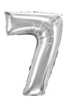 Folienballon "Zahl 7", silber, ca 76cm, 1 Stk