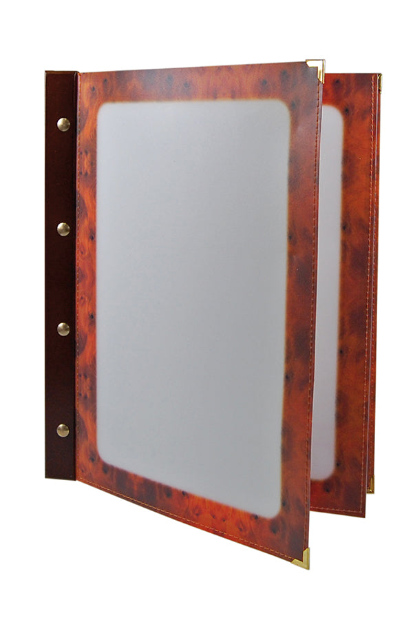 Folienkarte (PP) wurzelholz, mit Holzrücken, 6 Seiten, A4, 1 Stk.