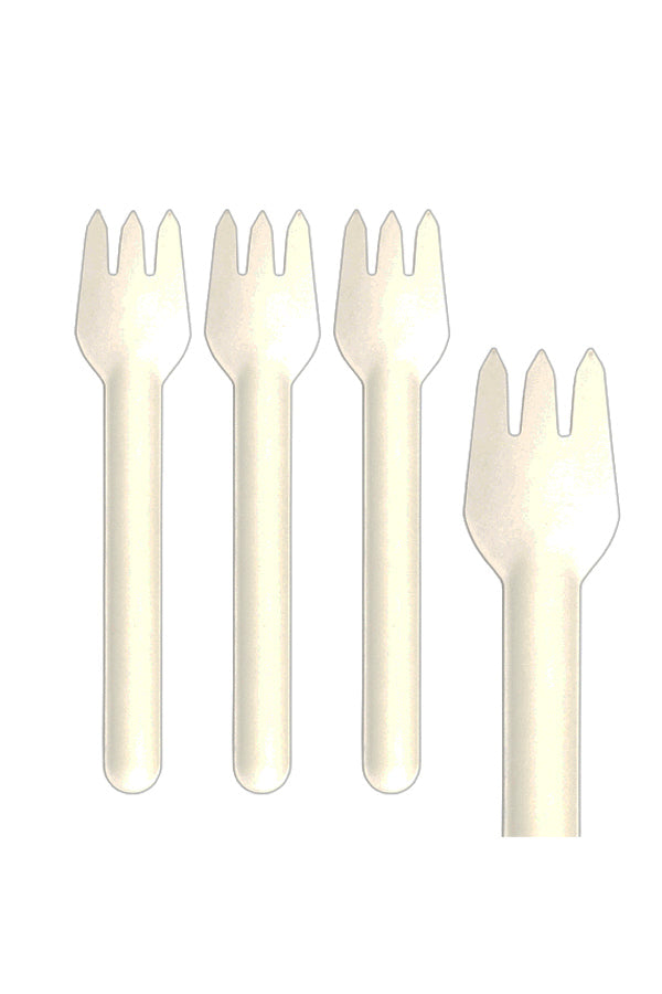 Gabeln aus Bagasse, naturweiß, 15.5cm, 100Stk.
