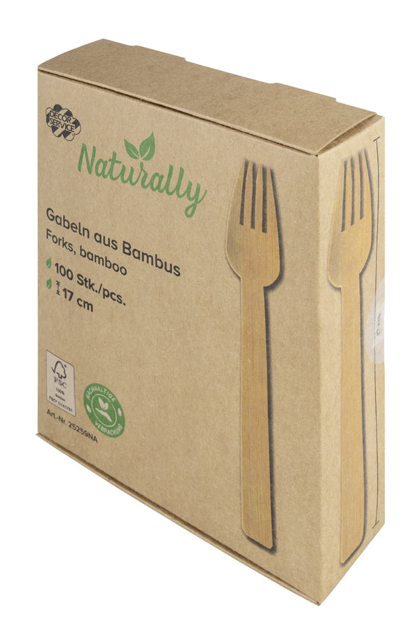 Gabeln aus Bambus, 17cm, 100 Stk.