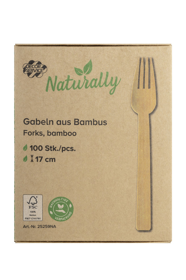 Gabeln aus Bambus, 17cm, 100 Stk.