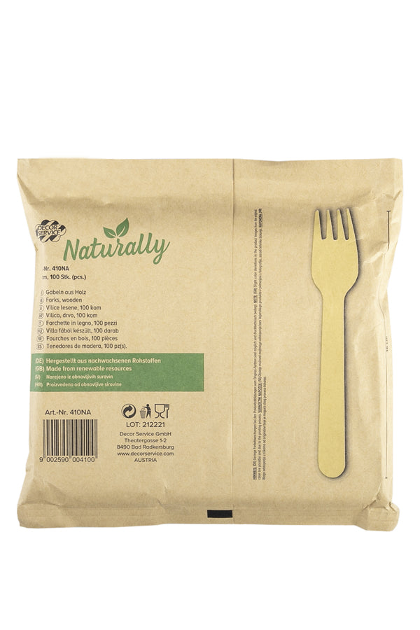 Gabeln aus Holz, 16cm, 100 Stk.