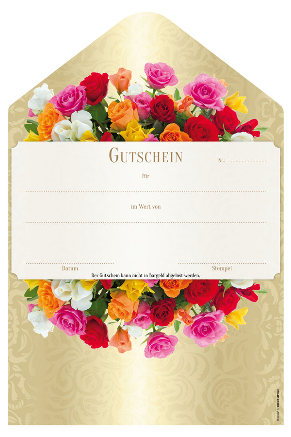 Geschenkgutschein "Rosen", 19x285cm, 25 Stk