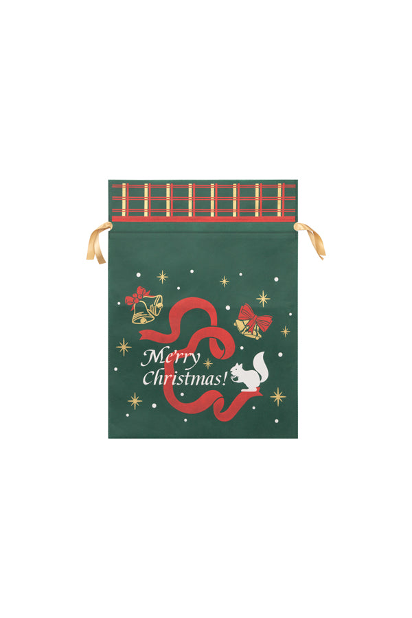 Deko-/Geschenksack, Vlies, grün, mit Aufdruck, 30x45cm, 1 Stk