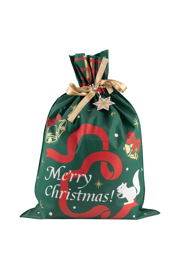 Deko-/Geschenksack, Vlies, grün, mit Aufdruck, 30x45cm, 1 Stk_1
