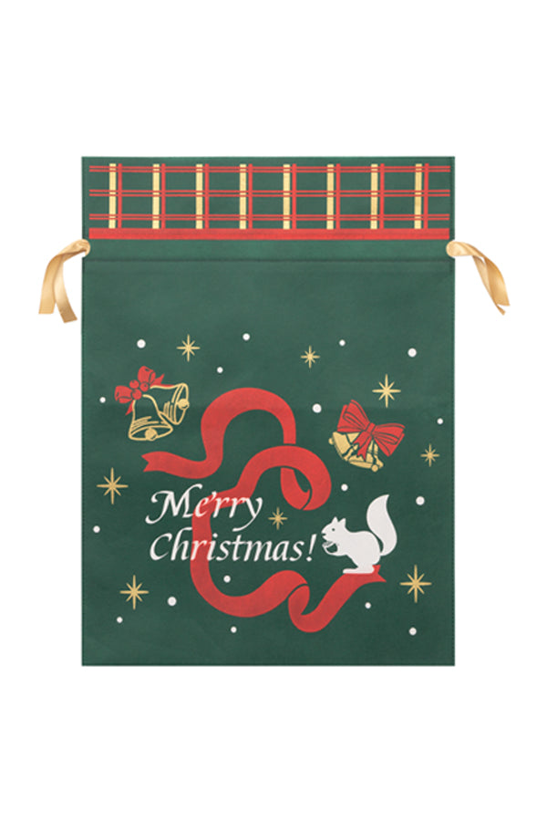 Deko-/Geschenksack, Vlies, grün, mit Aufdruck, 55x75cm, 1 Stk