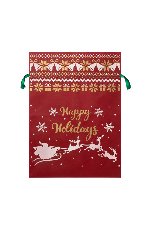 Deko-/Geschenksack, Vlies, rot, mit Aufdruck, 30x45cm, 1 Stk